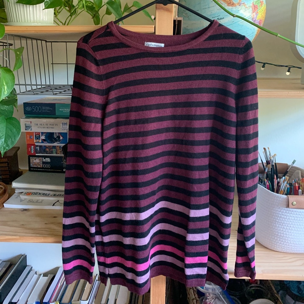 Long sleeve, Purple, Striped top